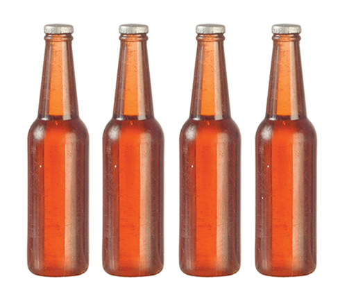 Beer Bottles Set, Brown, 4 pc.